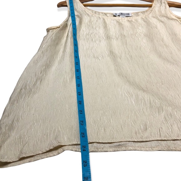 Lili Butler Womens Cream Colored Silk Textured Sleeveless Blouse Size Large - Picture 7 of 8